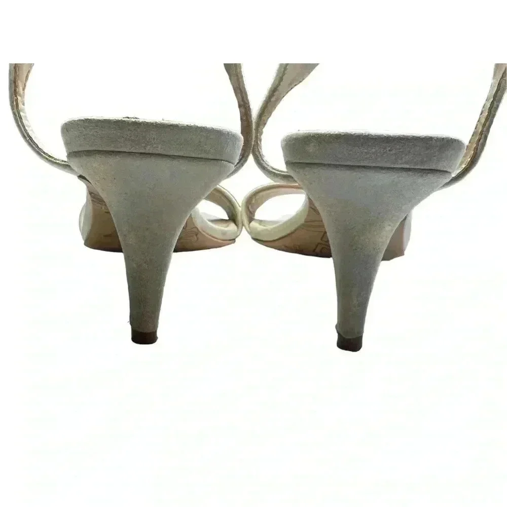 Lagerfeld Paris Women's Ankle Strap Heeled Sandal •Sparkly Gold•Size 8.5•